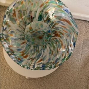 Multicolor Swirl Confetti Glass Art Piece